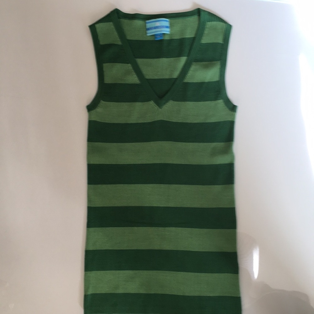 [Liz Lange Maternity] Green Sleeveless Stripe Top